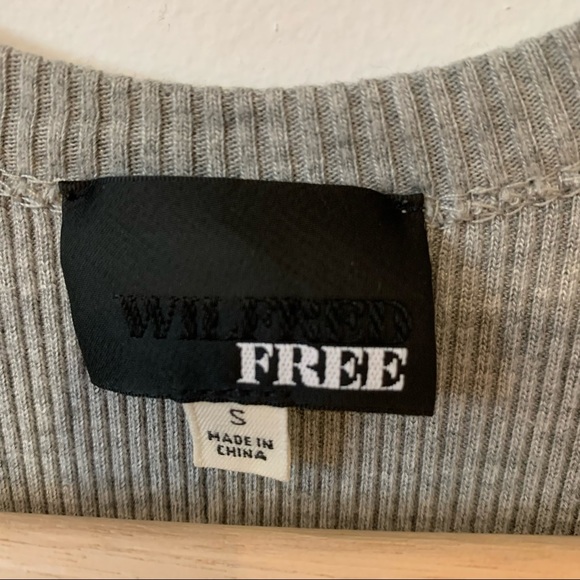 Aritzia Wilfred Free Grey Cutout Casual Dress - Picture 5 of 5